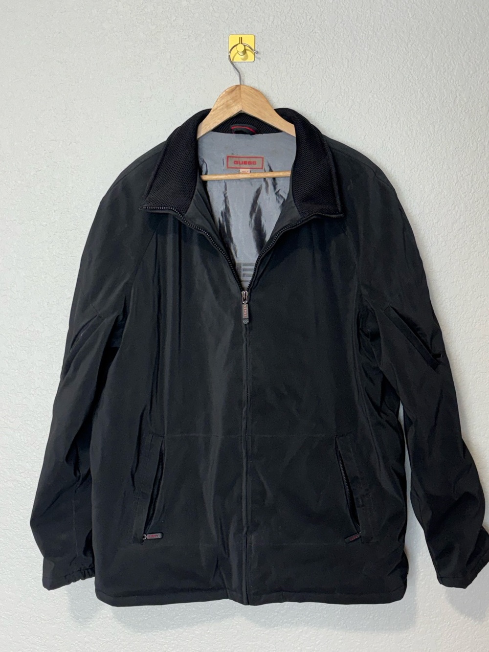Vintage GUESS Y2K Black Utility Jacket 90s Techwear M